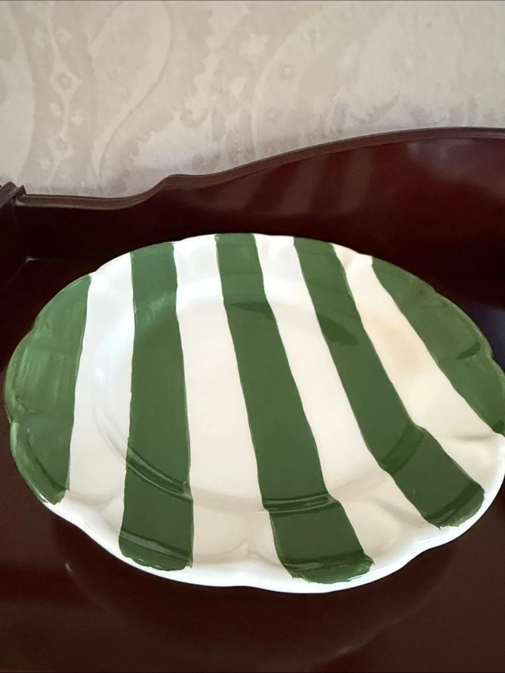 Italian hand made Striped Ceramic plate/ bowl